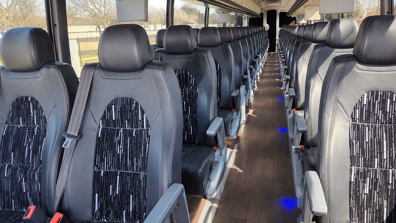 56 passenger charter bus inside