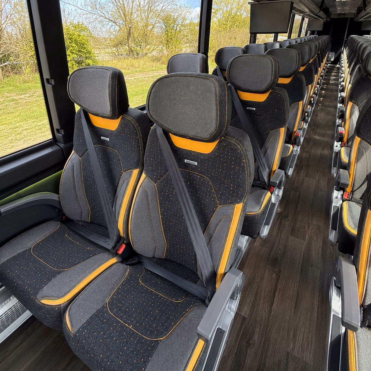 56 passenger charter bus interior